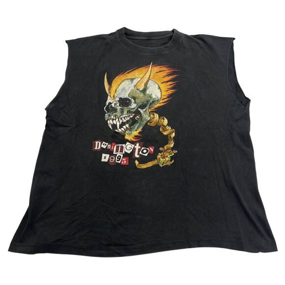 Metallica Vintage Hand Cut Donington 1995 Muscle Tee in Black